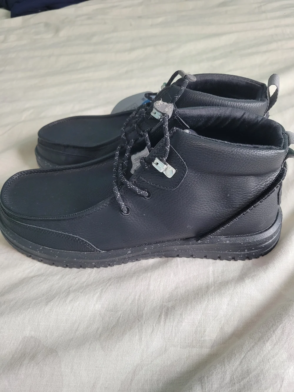 Hey Dude Men’s Black Leather Bradley Chukka Boots